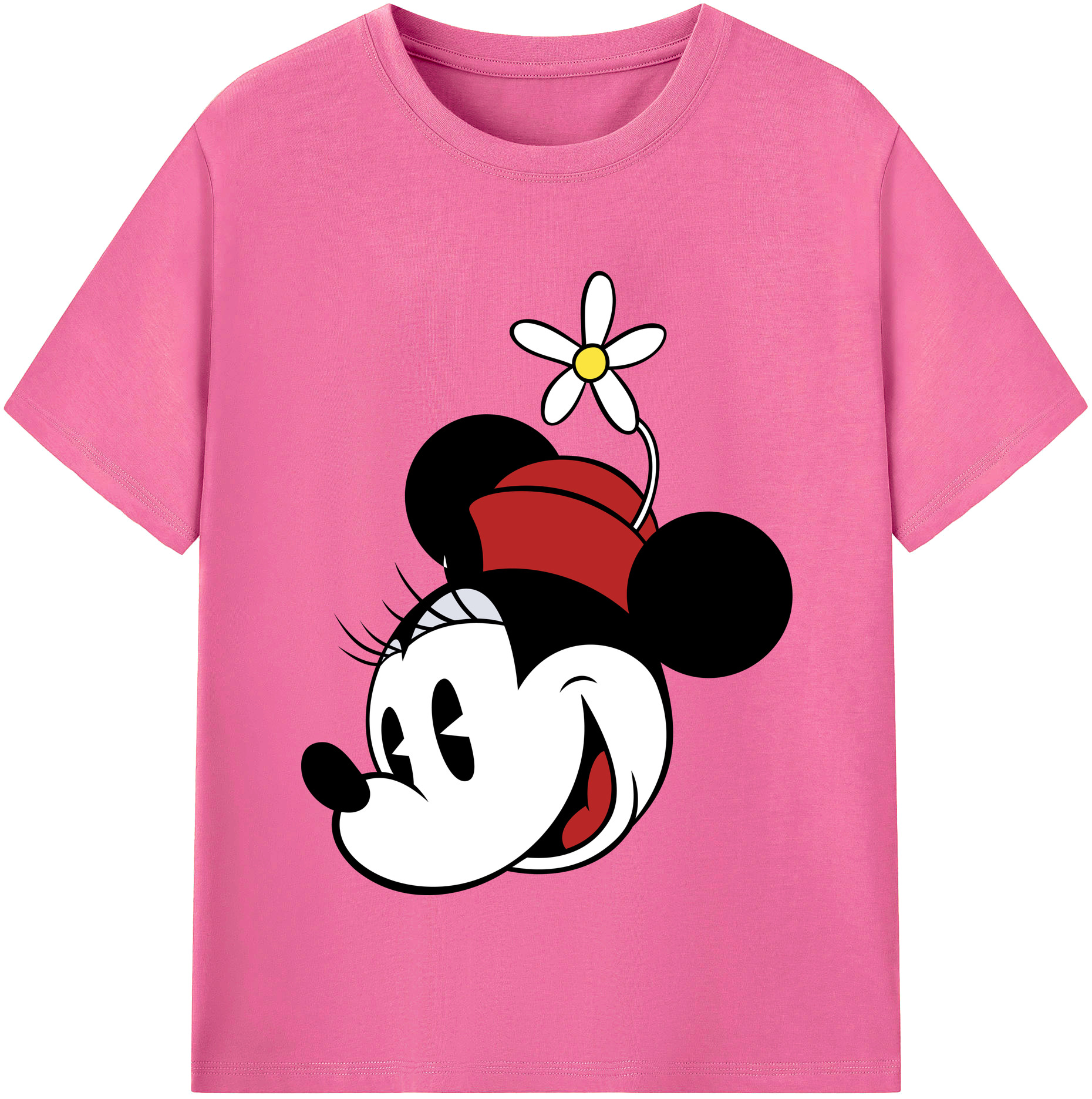 （画像用） ミッキーマウス Mickey Mouse レディースカジュアルプリントTシャツ（綿100％）